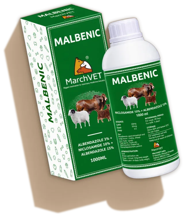MALBENIC (ALBENDAZOLE 30MG + NICLOSAMIDE 100MG)
      (ALBENDAZOLE 150MG + NICLOSAMIDE 500MG) hover
